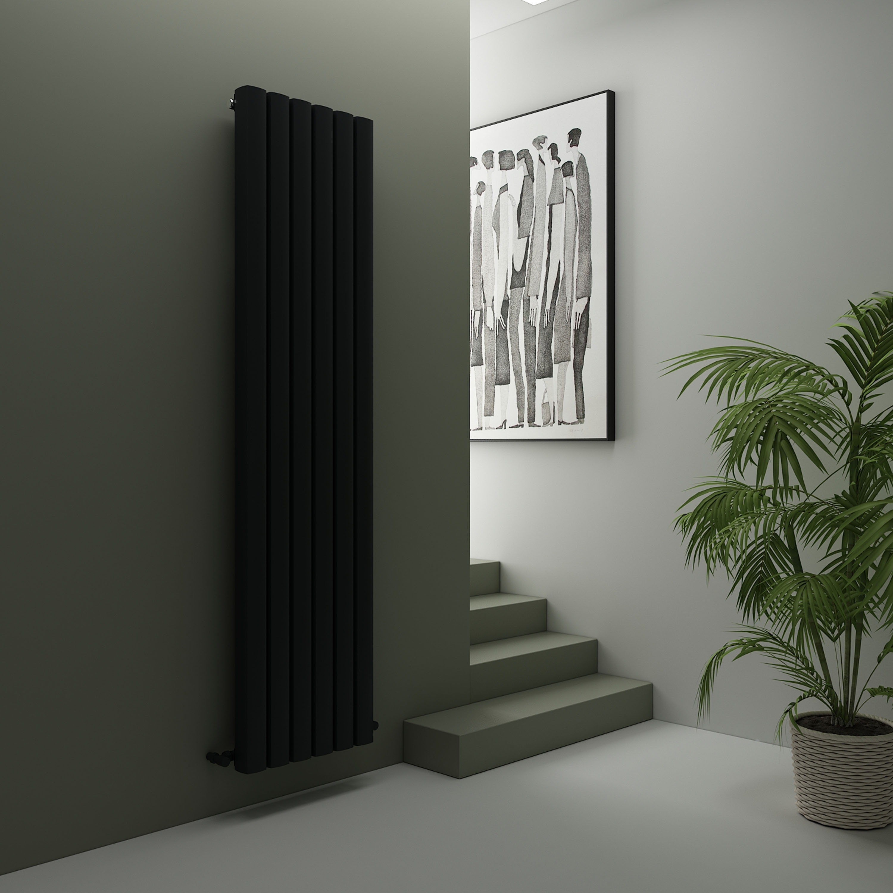 Carisa Vesta Oval Single Panel Vertical Aluminium Radiator