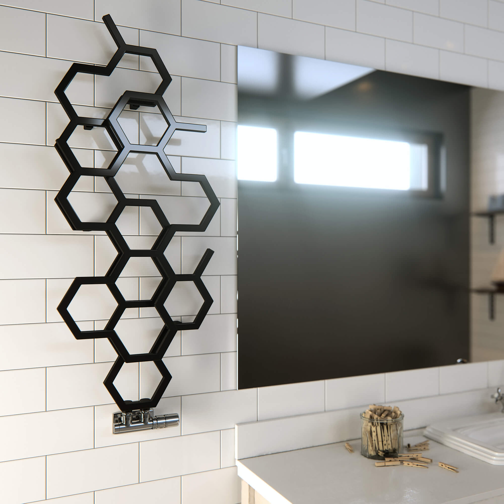Terma Hex Steel Designer Vertical Radiator