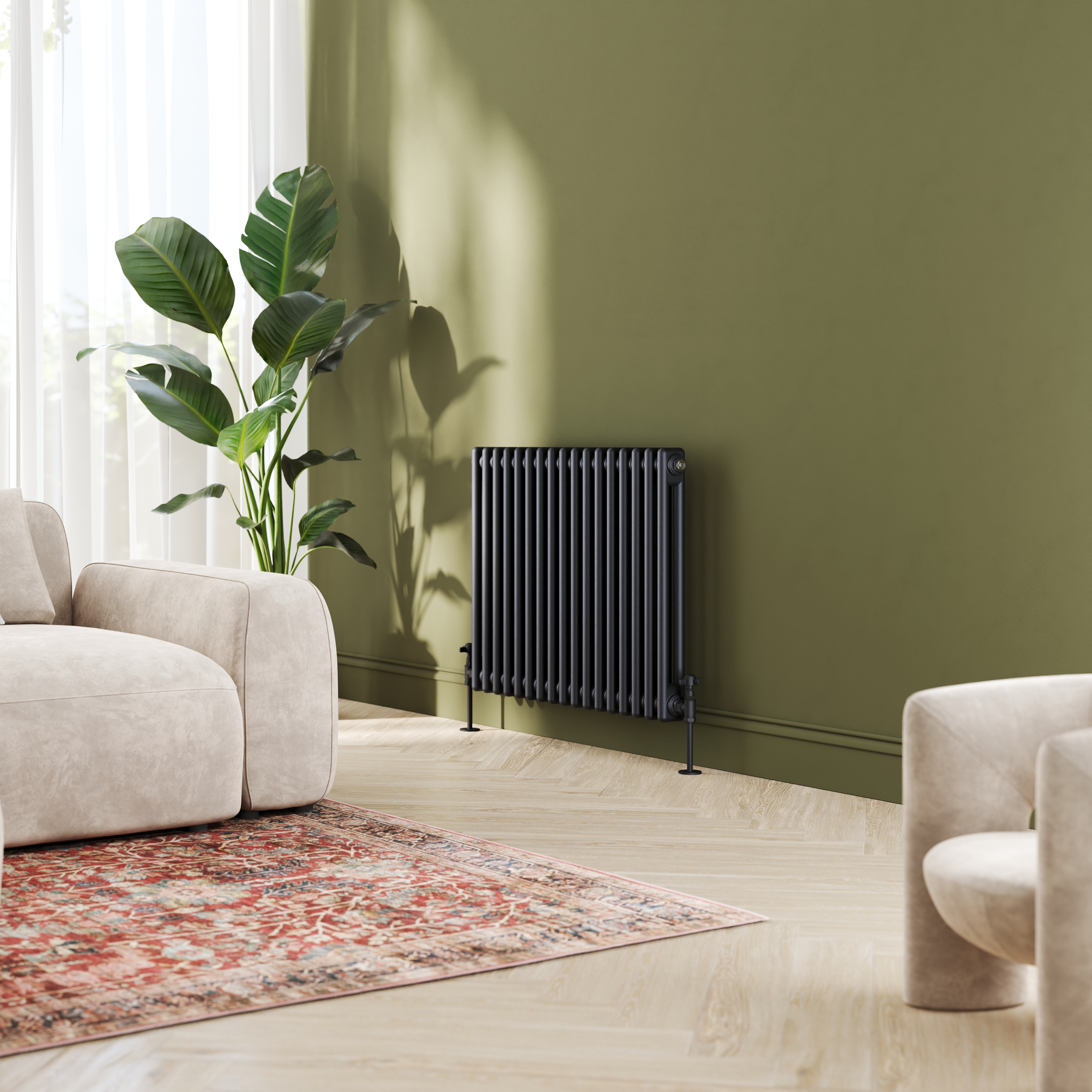 Toasty Ardleigh Matt Black Horizontal Column Radiator