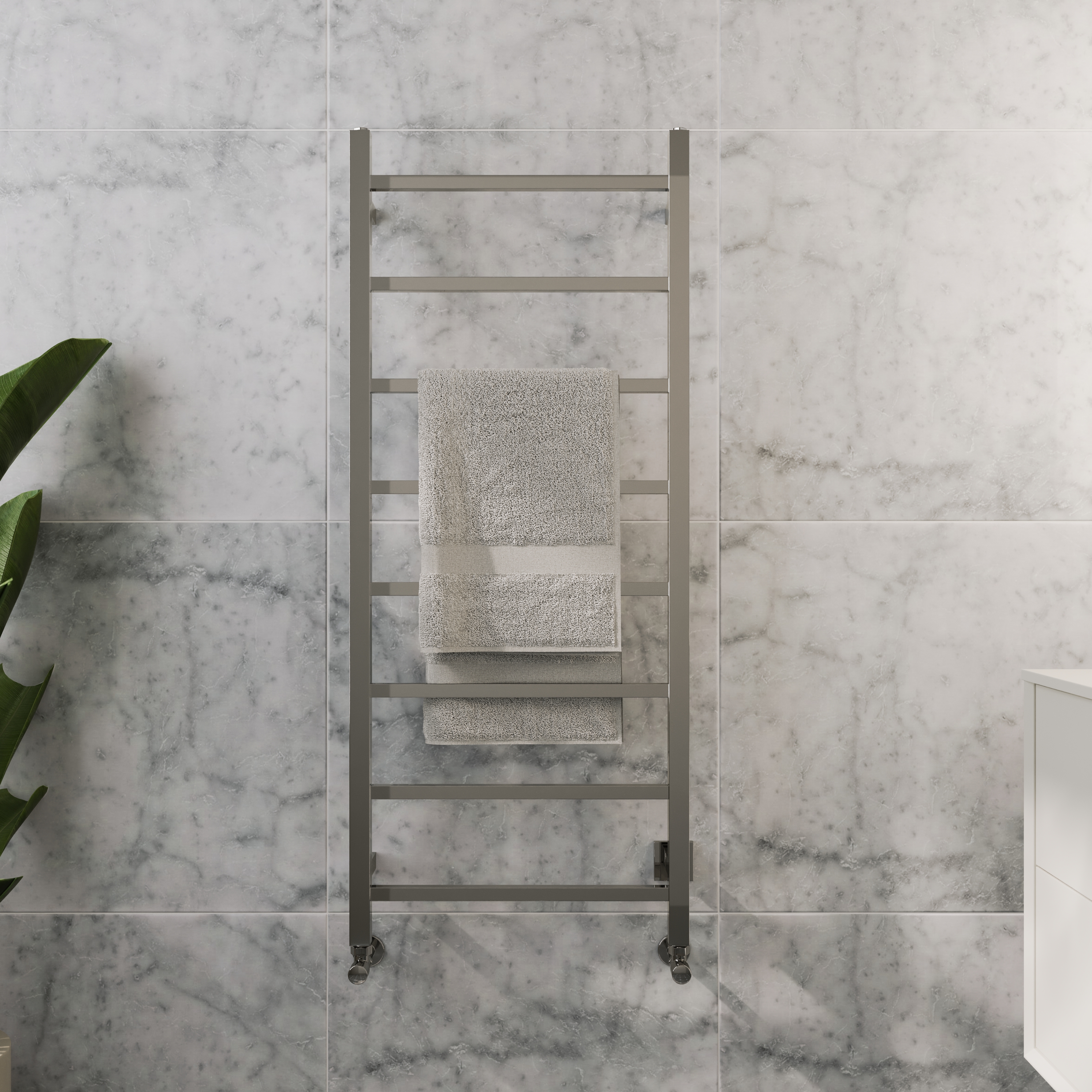 Toasty Arcus Polished Stainless Steel Electric Heated Towel Rail
