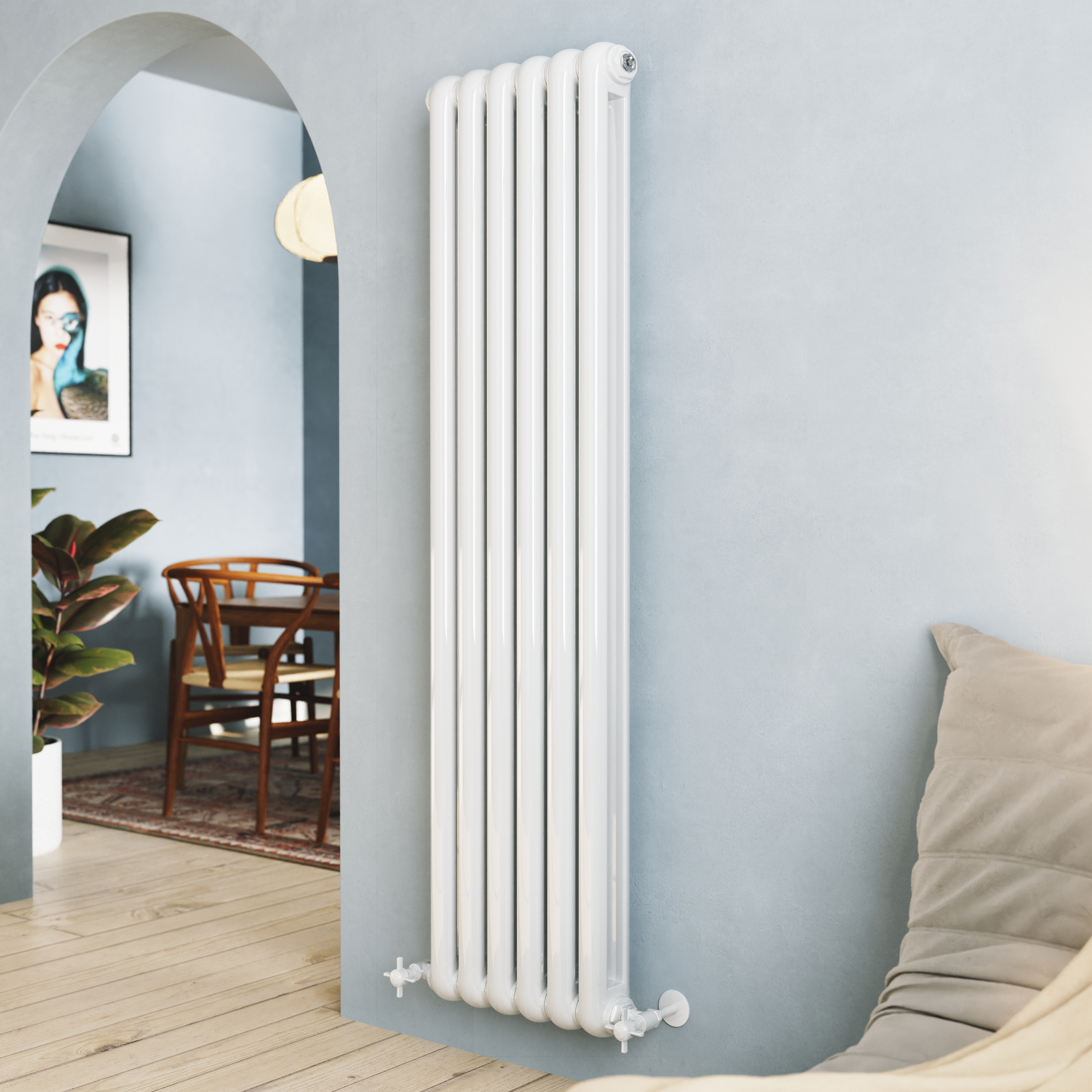 Toasty Mellow White Vertical 2 Column Radiator