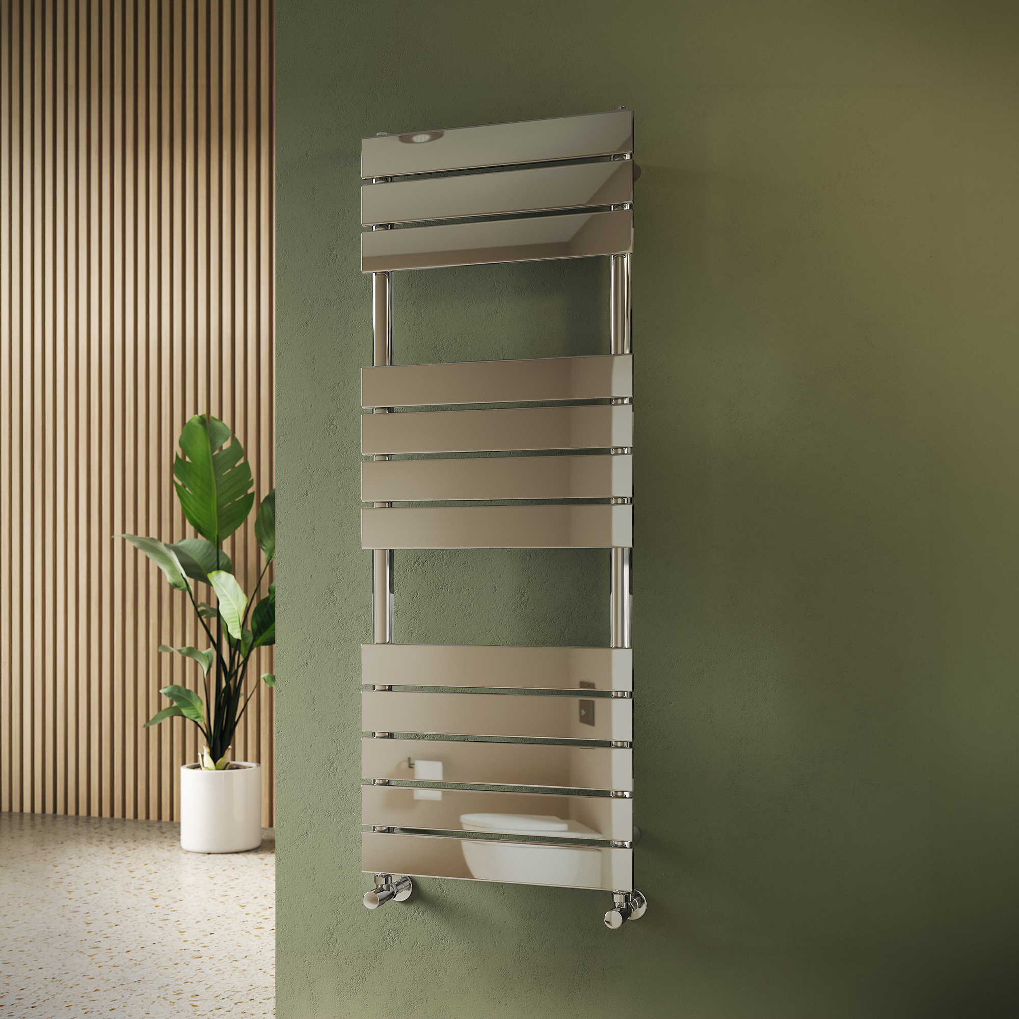 Toasty Hush Chrome Flat Panel Heated Towel Rail