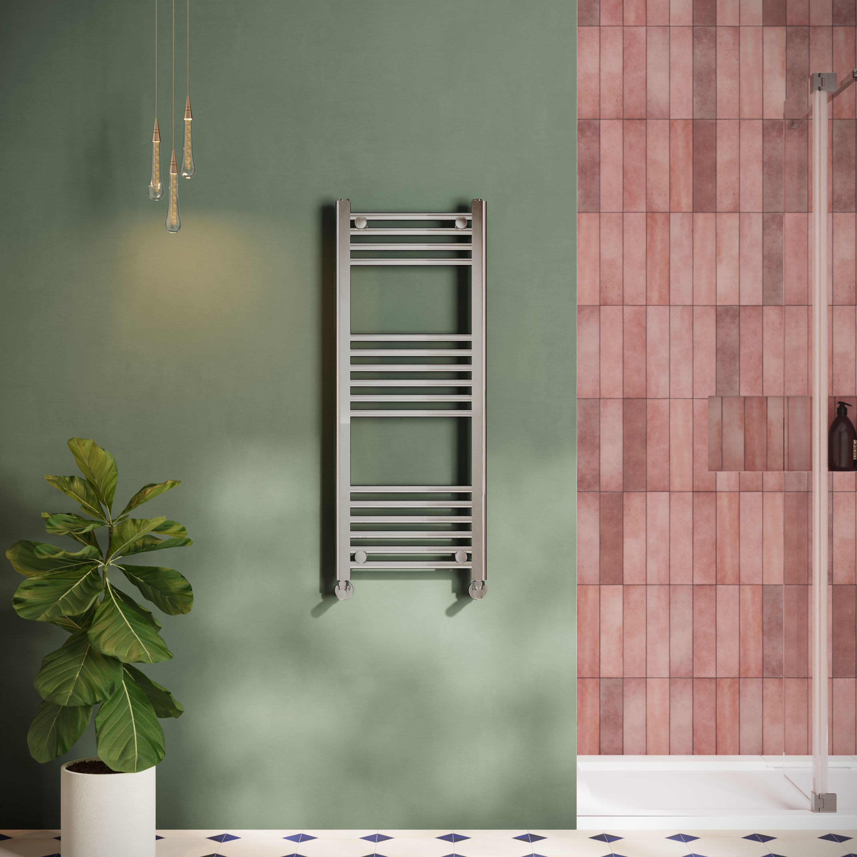 Toasty Glow Chrome 22mm Heated Ladder Towel Rail
