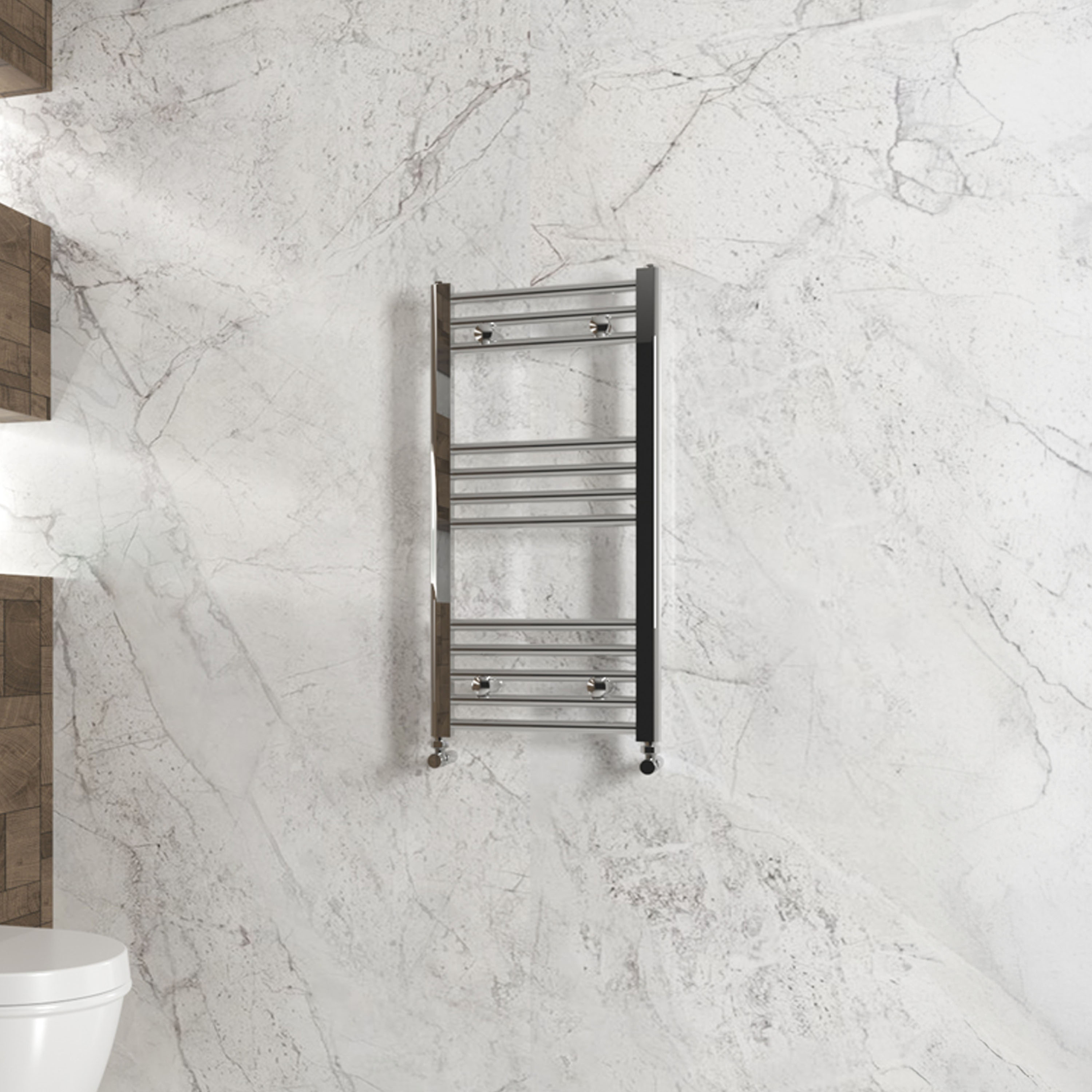 Carisa Nile Flat Vertical Steel Ladder Heated Towel Rail