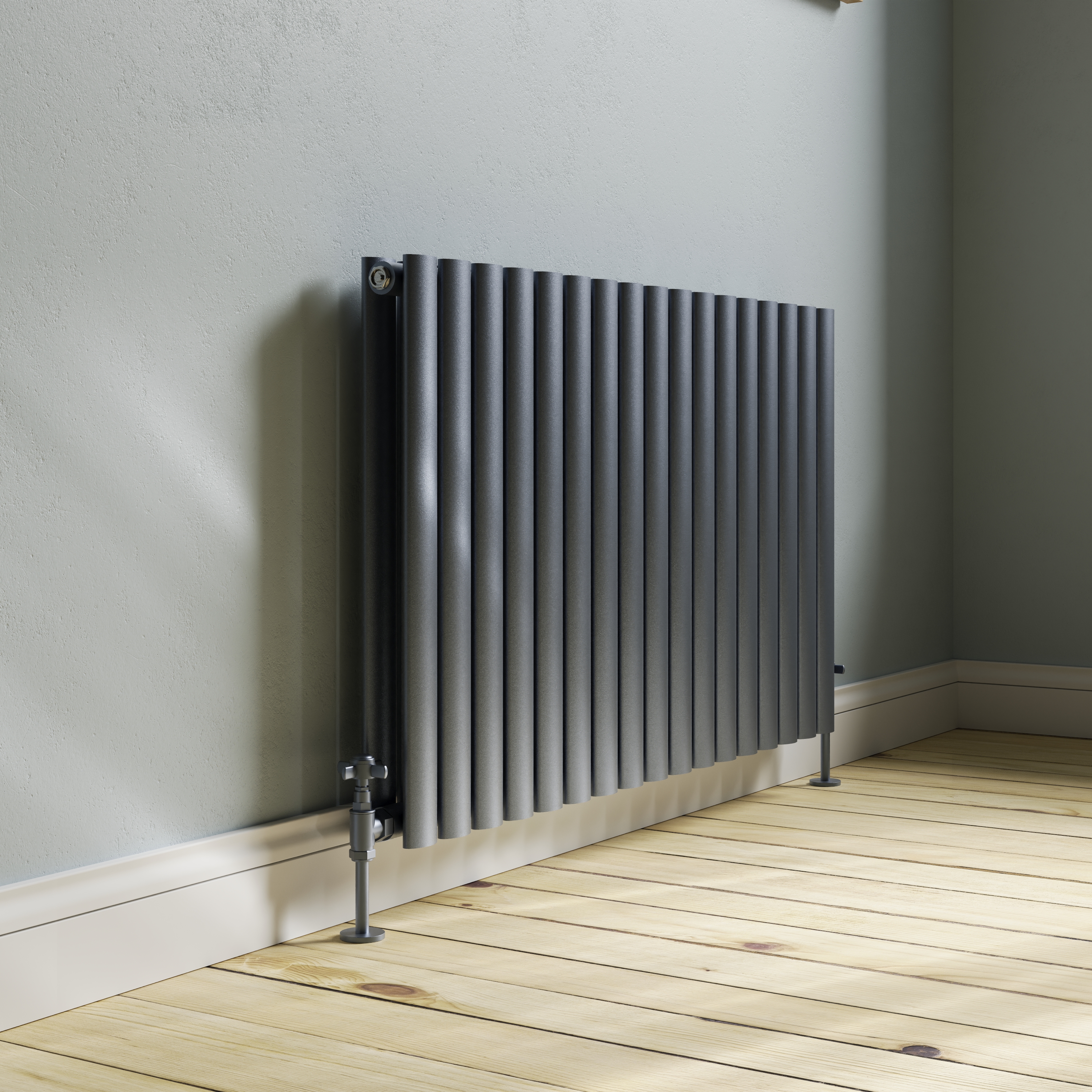 Toasty Ember Anthracite Oval Panel Horizontal Radiator